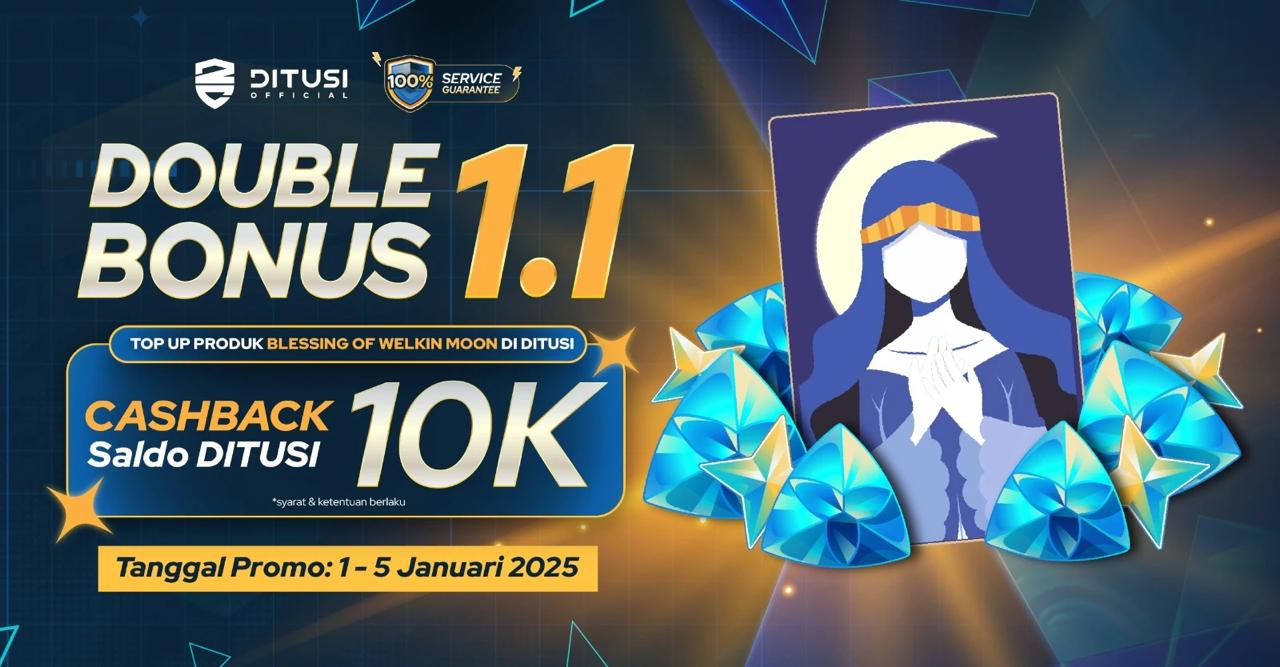 Top Up ‘’Blessing of Welkin Moon’’ Cashback 10K Saldo Ditusi